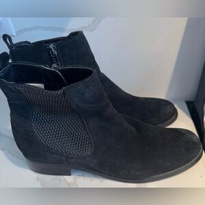 Artica Suede chelsea boot bootie zipper waterproof street black moto grunge US9